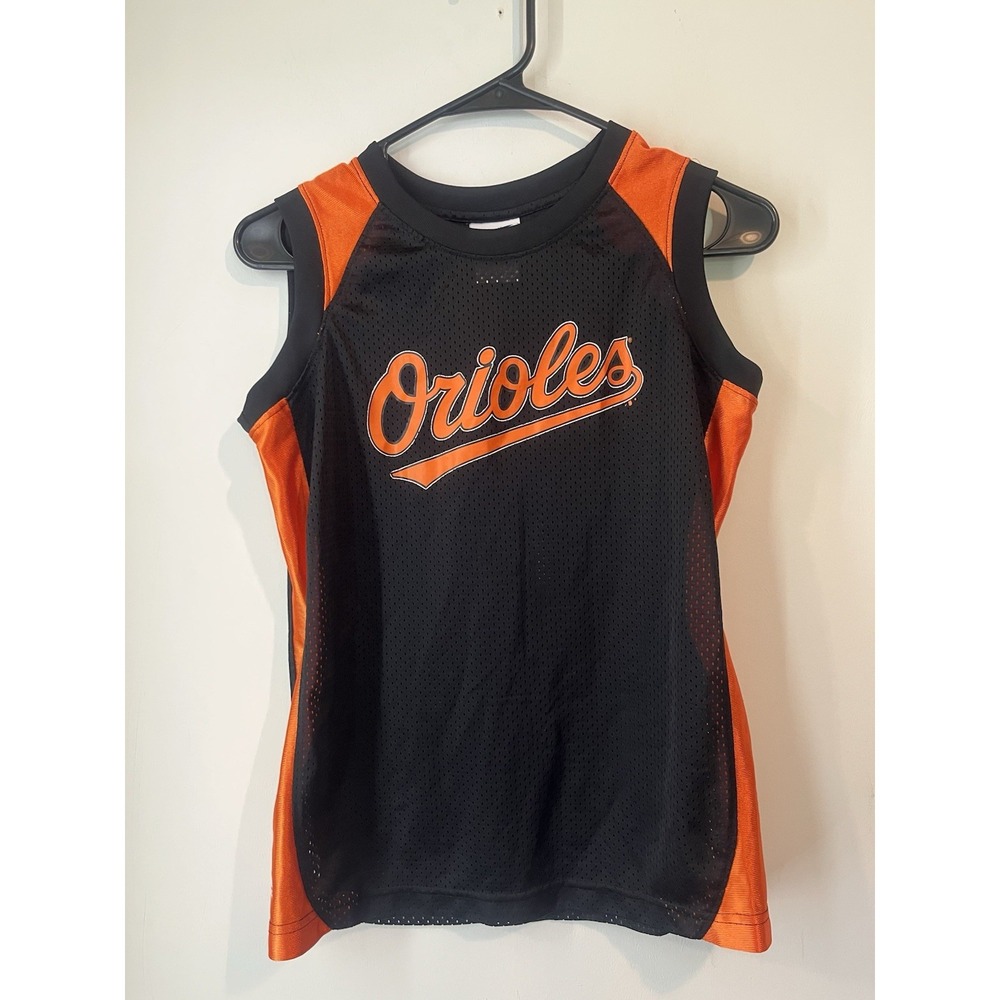 Vintage‎ Baltimore Orioles Jersey Kids Size 10/12 Sleeveless MLB Orange Black